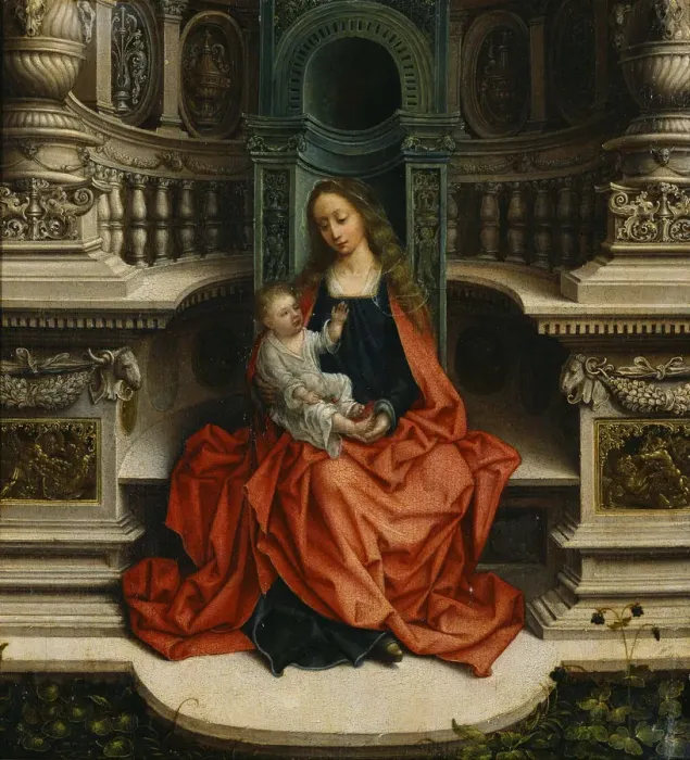 Framed Print : The Madonna and Child Enthroned, 16th century. Artist: Isenbrant, Adriaen (1490-1551) Framed Print : The Madonna and Child Enthroned, 16th century. Artist: Isenbrant, Adriaen (1490-1551)