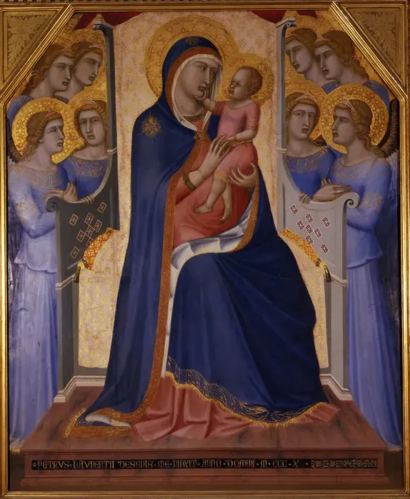 Framed Print : Madonna and Child Enthroned with Angels, 1340. Artist: Lorenzetti, Pietro (ca 1300-ca 1348) Framed Print : Madonna and Child Enthroned with Angels, 1340. Artist: Lorenzetti, Pietro (ca 1300-ca 1348)
