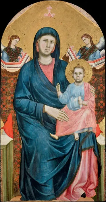 Framed Print : Madonna and Child Enthroned with Two Angels Framed Print : Madonna and Child Enthroned with Two Angels