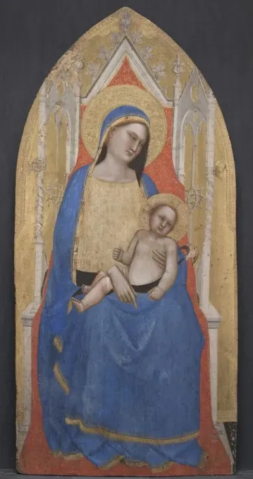 Framed Print : Madonna and Child Enthroned, c. 1350. Creator: Master of San Lucchese (Italian, c Framed Print : Madonna and Child Enthroned, c. 1350. Creator: Master of San Lucchese (Italian, c