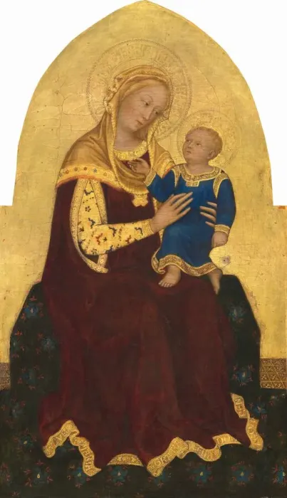 Framed Print : Madonna and Child Enthroned, c. 1420. Creator: Gentile da Fabriano Framed Print : Madonna and Child Enthroned, c. 1420. Creator: Gentile da Fabriano