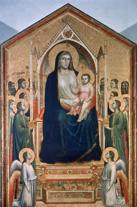 Framed Print : Madonna and Child Enthroned, c1300-1303. Artist: Giotto Framed Print : Madonna and Child Enthroned, c1300-1303. Artist: Giotto