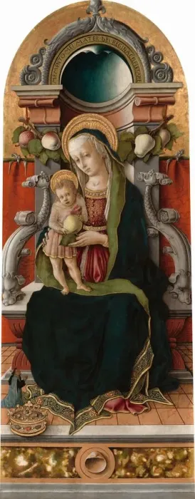 Framed Print : Madonna and Child Enthroned with Donor, 1470. Creator: Carlo Crivelli Framed Print : Madonna and Child Enthroned with Donor, 1470. Creator: Carlo Crivelli