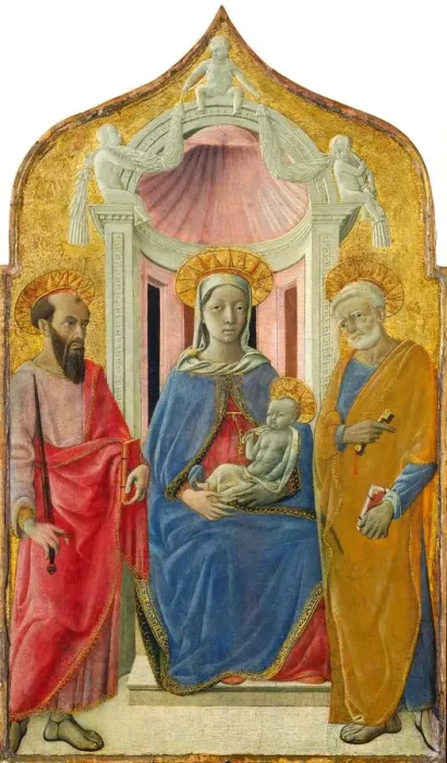 Framed Print : Madonna and Child Enthroned with Saint Peter and Saint Paul, c. 1430 Framed Print : Madonna and Child Enthroned with Saint Peter and Saint Paul, c. 1430