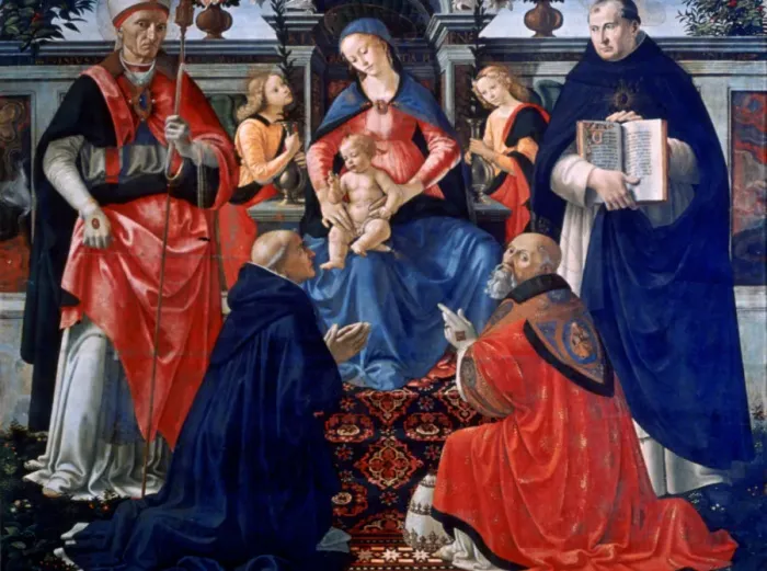 Framed Print : Madonna and Child enthroned with the Saints, 1483. Artist: Domenico Ghirlandaio Framed Print : Madonna and Child enthroned with the Saints, 1483. Artist: Domenico Ghirlandaio