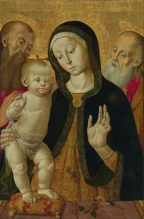 Framed Print : Madonna and Child with Two Hermit Saints, early 1480s. Creator: Bernardino Fungai Framed Print : Madonna and Child with Two Hermit Saints, early 1480s. Creator: Bernardino Fungai