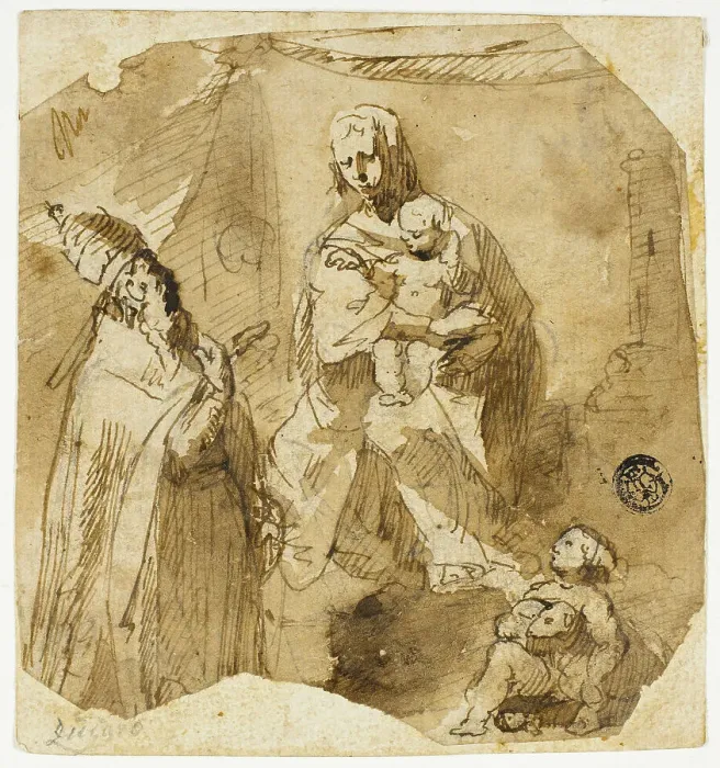 Framed Print : Madonna and Child with Infant John the Baptist and Ecclesiastic Saint, n.d. Creators: Giuseppe Bernardino Bison, Unknown Framed Print : Madonna and Child with Infant John the Baptist and Ecclesiastic Saint, n.d. Creators: Giuseppe Bernardino Bison, Unknown