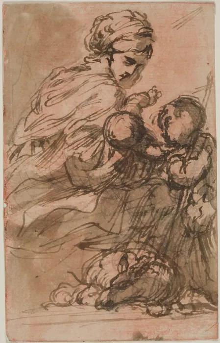 Framed Print : Madonna and Child with the Infant Saint John, between 1754 and 1815. Creator: Carlo Alberto Baratta