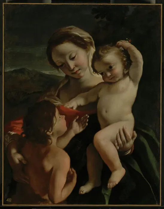 Framed Print : Madonna and Child with the Infant Saint John the Baptist, about 1630-1632. Creator: Giovanni Lanfranco Framed Print : Madonna and Child with the Infant Saint John the Baptist, about 1630-1632. Creator: Giovanni Lanfranco