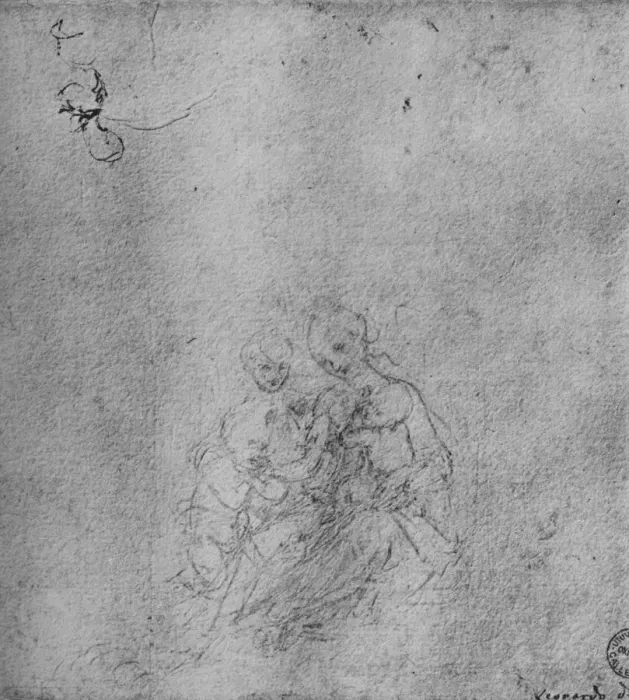 Framed Print : Madonna and Child with the Infant St. John and an Angel, c1475 (1945). Artist: Leonardo da Vinci Framed Print : Madonna and Child with the Infant St. John and an Angel, c1475 (1945). Artist: Leonardo da Vinci