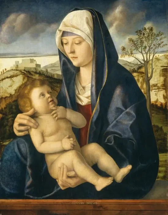 Framed Print : Madonna and Child in a Landscape, c. 1490 / 1500. Creator: Giovanni Bellini Framed Print : Madonna and Child in a Landscape, c. 1490 / 1500. Creator: Giovanni Bellini