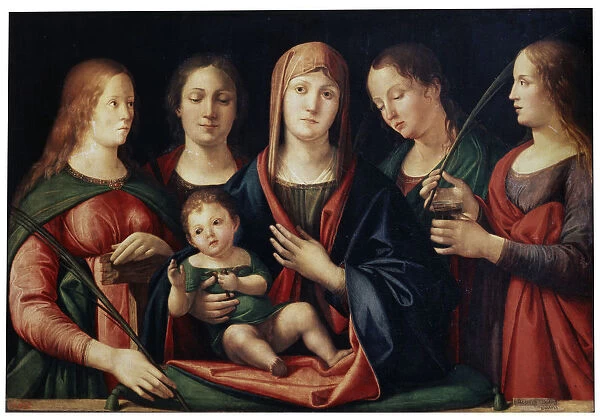 Madonna and Child with Mary Magdalen, Saint Catherine and two Saints, 1504. Artist: Alvise Vivarini