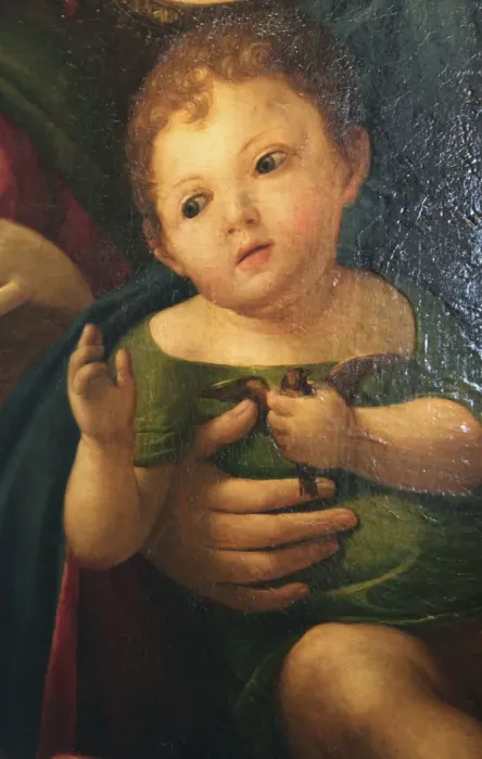 Framed Print : Detail from Madonna and Child with Mary Magdalene, St Catherine, and two Saints, 1504. Artist: Alvise Vivarini Framed Print : Detail from Madonna and Child with Mary Magdalene, St Catherine, and two Saints, 1504. Artist: Alvise Vivarini