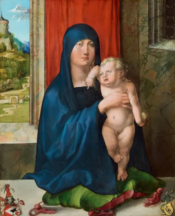 Framed Print : Madonna and Child [obverse], c. 1496 / 1499. Creator: Albrecht Durer