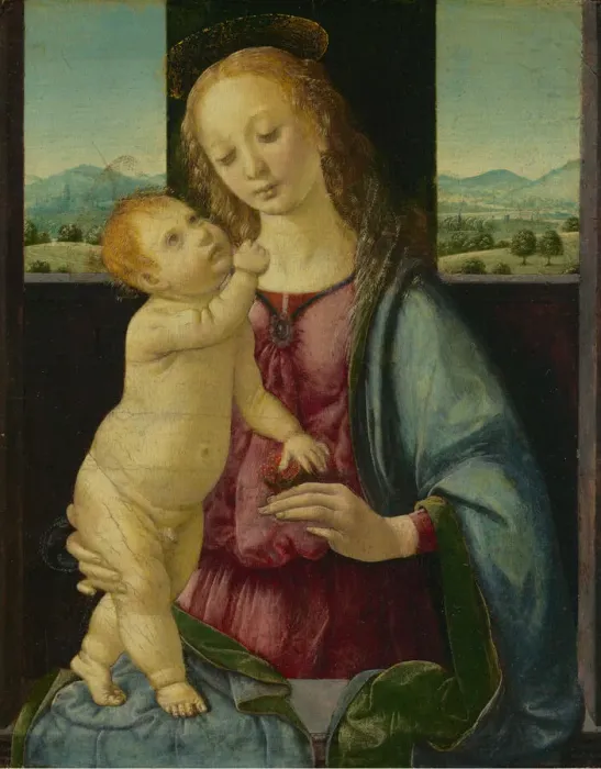 Framed Print : Madonna and Child with a Pomegranate, 1475 / 1480. Creator: Lorenzo di Credi Framed Print : Madonna and Child with a Pomegranate, 1475 / 1480. Creator: Lorenzo di Credi