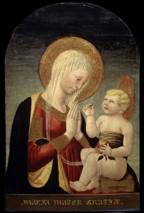 Framed Print : Madonna and Child with Pomegranate, 15th century. Artist: Neri di Bicci Framed Print : Madonna and Child with Pomegranate, 15th century. Artist: Neri di Bicci