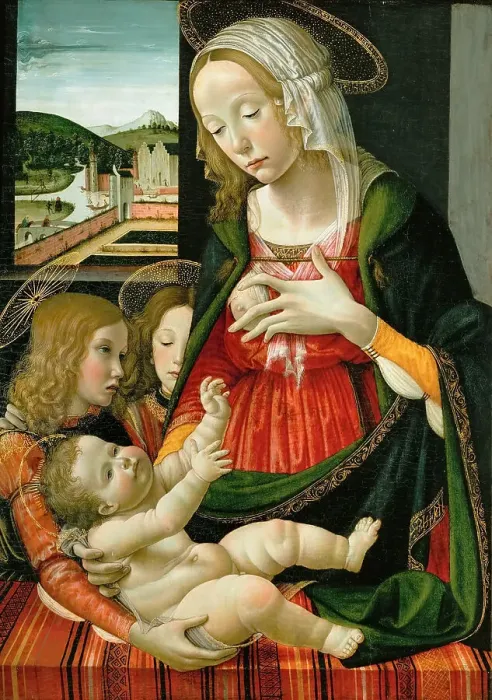 Framed Print : The Madonna and child, Third Quarter of 15th century. Creator: Mainardi, Bastiano (ca 1460-1513)