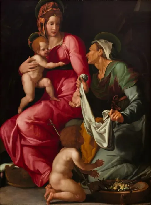 Framed Print : Madonna and Child with Saint Elizabeth and Saint John the Baptist, c. 1535 Framed Print : Madonna and Child with Saint Elizabeth and Saint John the Baptist, c. 1535
