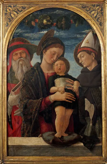 Framed Print : Madonna and Child with Saint Jerome and Saint Louis of Toulouse, c1455. Creator: Mantegna; Andrea (1431-1506) Framed Print : Madonna and Child with Saint Jerome and Saint Louis of Toulouse, c1455. Creator: Mantegna; Andrea (1431-1506)