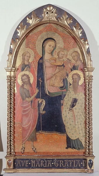 Madonna and Child with Saint John the Baptist, Saint Bartholomew, Saint... between 1300 and 1400. Creator: Unknown