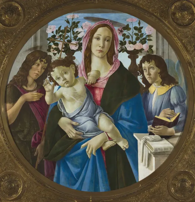 Framed Print : Madonna and Child with Saint John the Baptist and an angel Framed Print : Madonna and Child with Saint John the Baptist and an angel