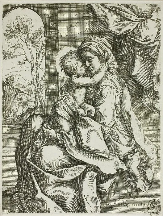 Framed Print : Madonna and Child with Saint Joseph, before 1613. Creator: Ventura Salimbeni Framed Print : Madonna and Child with Saint Joseph, before 1613. Creator: Ventura Salimbeni
