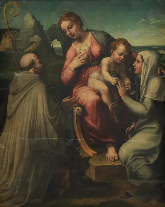 Framed Print : The Madonna and Child with Saints, 1517-1584. Creator: Francesco Menzocchi Framed Print : The Madonna and Child with Saints, 1517-1584. Creator: Francesco Menzocchi