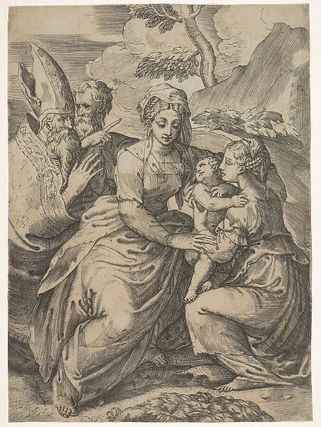 Madonna and Child with Saints (after Parmigianino). Creator: Battista del Moro