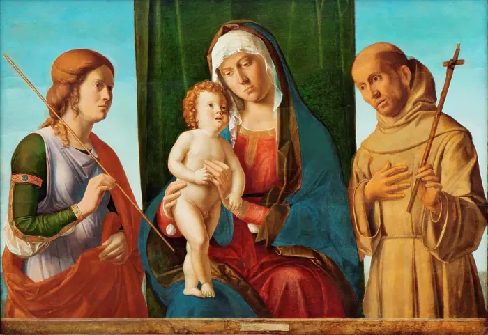 Framed Print : Madonna and Child between Two Saints, c1495. Creator: Giovanni Battista Cima da Conegliano Framed Print : Madonna and Child between Two Saints, c1495. Creator: Giovanni Battista Cima da Conegliano
