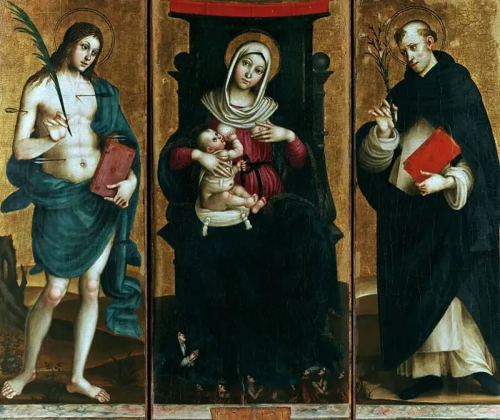 Framed Print : Madonna with Child and Saints, ca 1500-1510. Creator: Sparano, Stefano (active 1507-1524) Framed Print : Madonna with Child and Saints, ca 1500-1510. Creator: Sparano, Stefano (active 1507-1524)
