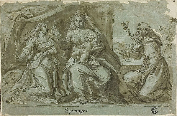 Madonna and Child with Saints Catherine and Dominic, n.d. Creator: Bartholomeus Spranger