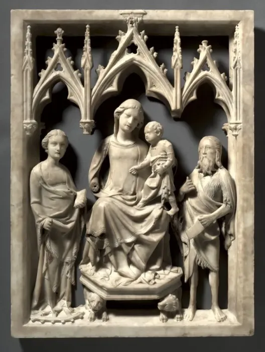Framed Print : Madonna and Child with Saints Catherine and John the Baptist, c. 1340-1350. Creator Framed Print : Madonna and Child with Saints Catherine and John the Baptist, c. 1340-1350. Creator