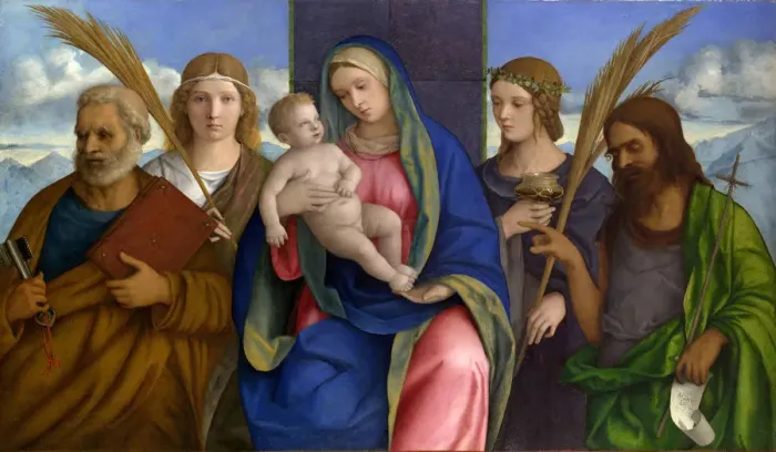 Framed Print : Madonna and Child with Saints. Creator: Giovanni Bellini Framed Print : Madonna and Child with Saints. Creator: Giovanni Bellini