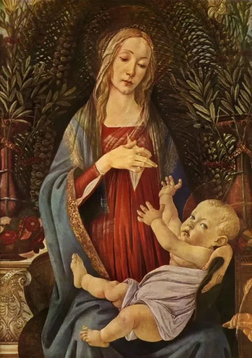 Framed Print : Detail from Madonna and Child with both Saints John, 1485, (1937). Creator: Sandro Botticelli Framed Print : Detail from Madonna and Child with both Saints John, 1485, (1937). Creator: Sandro Botticelli
