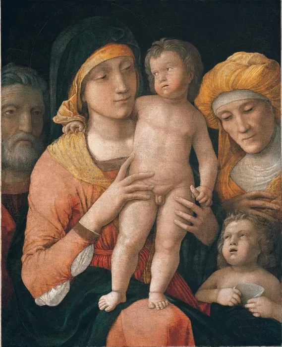 Framed Print : The Madonna and Child with Saints Joseph, Elizabeth, and John the Baptist. Artist: Mantegna, Andrea (1431-1506) Framed Print : The Madonna and Child with Saints Joseph, Elizabeth, and John the Baptist. Artist: Mantegna, Andrea (1431-1506)