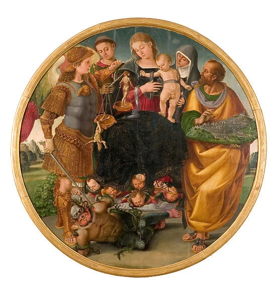 Madonna and Child between Saints (Tondo Signorelli), 1510-1515. Creator: Signorelli