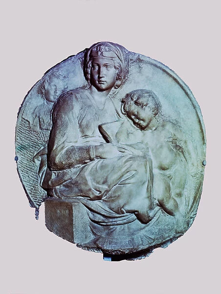 Madonna with Child and St. Giovannino, 1504, by Michelangelo