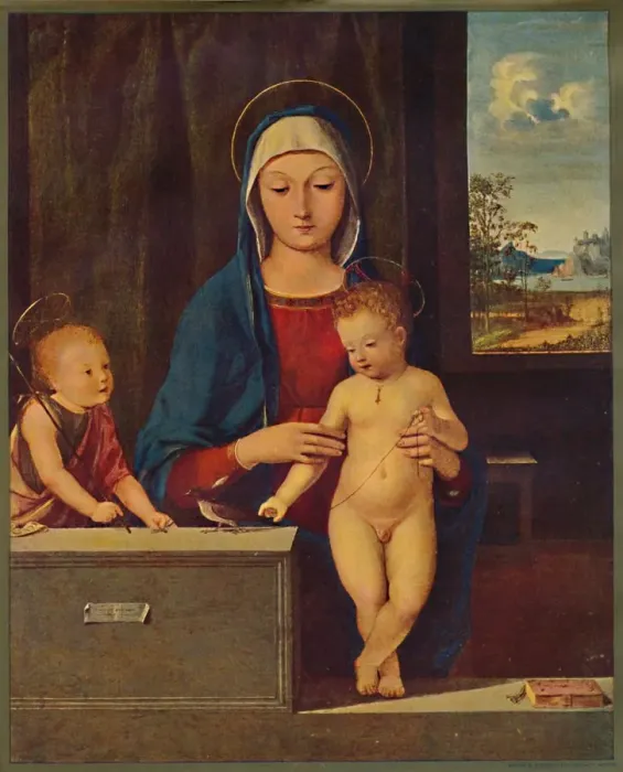 Framed Print : Madonna and Child with St. John the Baptist, 1903. Artist: Antonio Solario Framed Print : Madonna and Child with St. John the Baptist, 1903. Artist: Antonio Solario