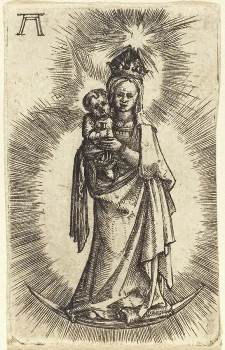 Framed Print : Madonna and Child Standing with a Crescent, c. 1515 / 1518. Creator: Albrecht Altdorfer Framed Print : Madonna and Child Standing with a Crescent, c. 1515 / 1518. Creator: Albrecht Altdorfer