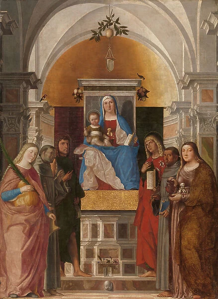 Madonna and Child with Sts Catherine, Francis of Assisi, John the Baptist, John the Evangelist, Anto Creator: Marcello Fogolino