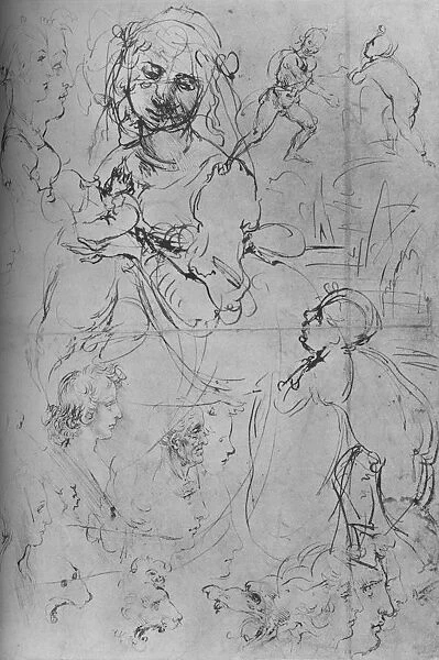 The Madonna and Child and other Studies, c1469 (1945). Artist: Leonardo da Vinci