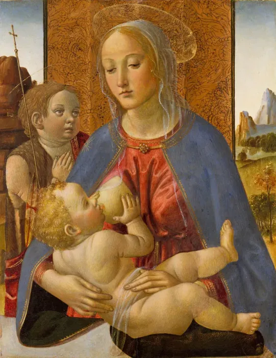 Framed Print : Madonna and Child with the Young Saint John the Baptist, ca. 1490. Creator: Cosimo Rosselli Framed Print : Madonna and Child with the Young Saint John the Baptist, ca. 1490. Creator: Cosimo Rosselli