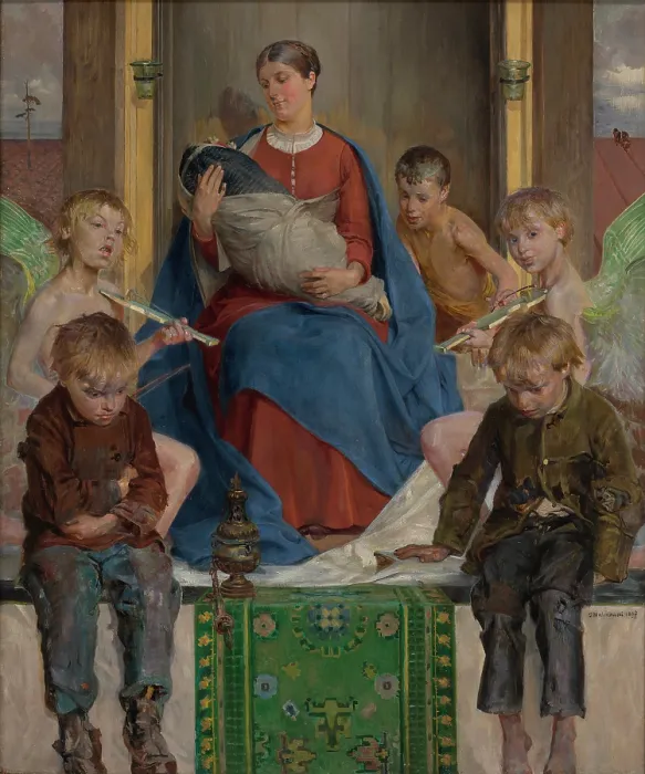 Framed Print : Madonna and Children, 1897. Creator: Jacek Malczewski Framed Print : Madonna and Children, 1897. Creator: Jacek Malczewski
