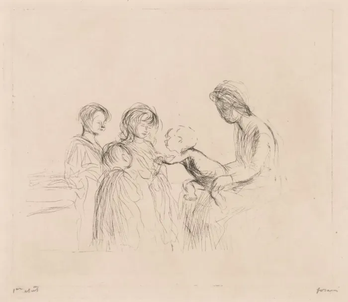 Framed Print : Madonna and Children. Creator: Jean Louis Forain (French, 1852-1931) Framed Print : Madonna and Children. Creator: Jean Louis Forain (French, 1852-1931)