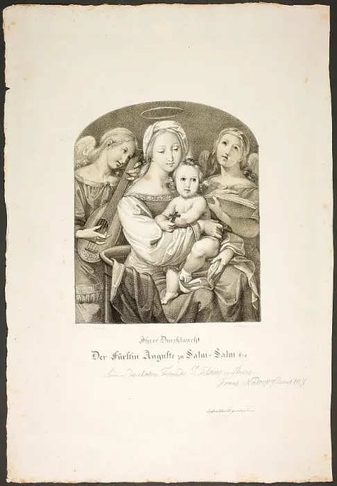 Framed Print : Madonna with the Christ Child, 1826. Creators: Franz Johann Heinrich Nadorp, Virgin Mary Framed Print : Madonna with the Christ Child, 1826. Creators: Franz Johann Heinrich Nadorp, Virgin Mary