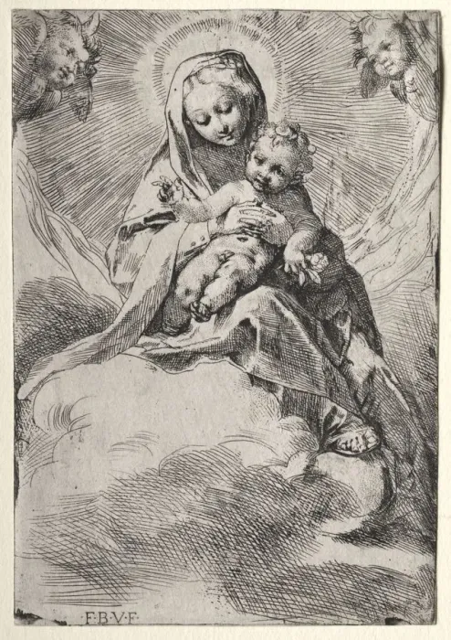 Framed Print : Madonna in the Clouds, c. 1581. Creator: Federico Barocci (Italian, 1528-1612) Framed Print : Madonna in the Clouds, c. 1581. Creator: Federico Barocci (Italian, 1528-1612)