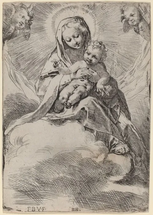 Framed Print : Madonna in the Clouds. Creator: Federico Barocci Framed Print : Madonna in the Clouds. Creator: Federico Barocci