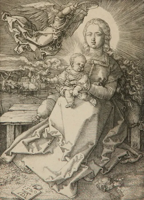 Framed Print : Madonna Crowned By An Angel, 1520. Creator: Albrecht Durer Framed Print : Madonna Crowned By An Angel, 1520. Creator: Albrecht Durer