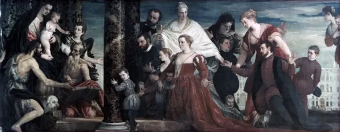 Framed Print : The Madonna and the Cuccina-Family, 1571. Artist: Paolo Veronese Framed Print : The Madonna and the Cuccina-Family, 1571. Artist: Paolo Veronese