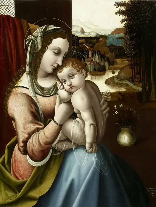 Framed Print : Madonna del latte, 1501. Creator: De Conti, Bernardino (ca 1470-1523) Framed Print : Madonna del latte, 1501. Creator: De Conti, Bernardino (ca 1470-1523)